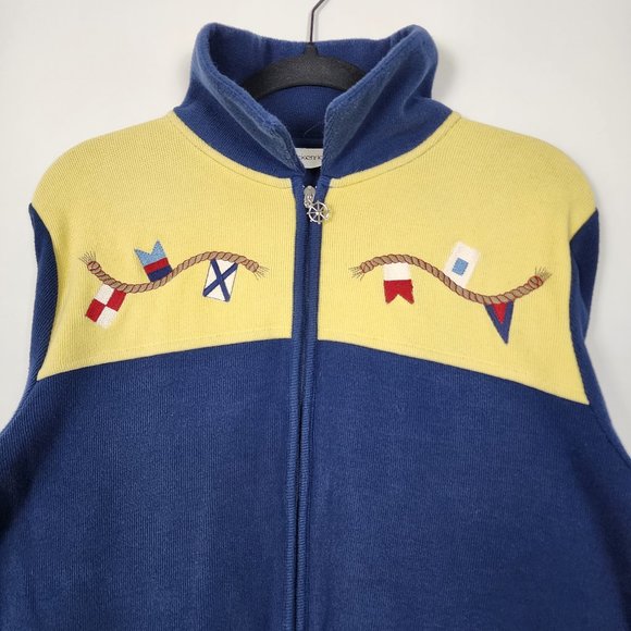 Breckenridge Sea Helm Knit Turtleneck Sweater Mens Medium Long Sleeve Full Zip - Picture 3 of 11